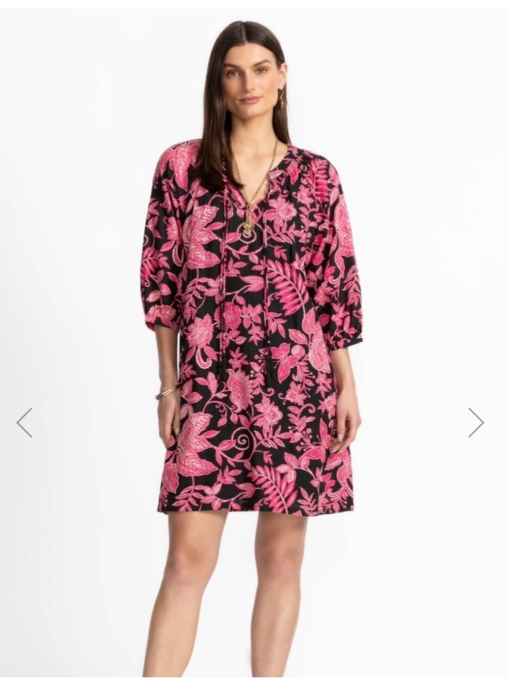 Johnny Was floral tassel dress NWT